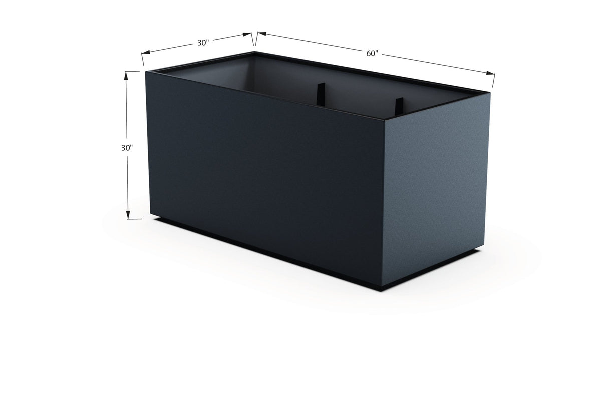 Aluminum Rectangular 30" Wide Planter – 24" to 30" H - Plantercraft
