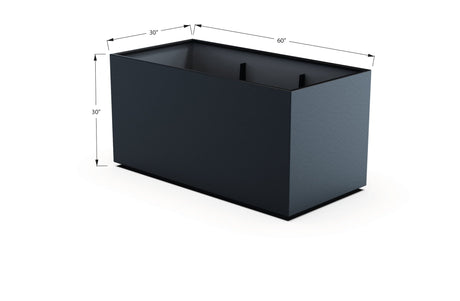 Aluminum Rectangular 30" Wide Planter – 24" to 30" H - Plantercraft