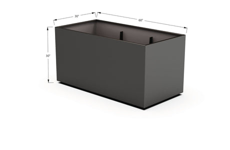 Aluminum Rectangular 30" Wide Planter – 24" to 30" H - Plantercraft