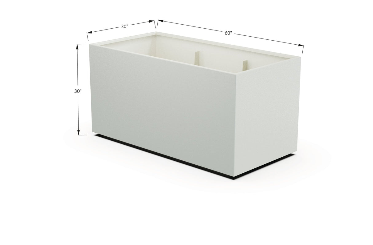 Aluminum Rectangular 30" Wide Planter – 24" to 30" H - Plantercraft