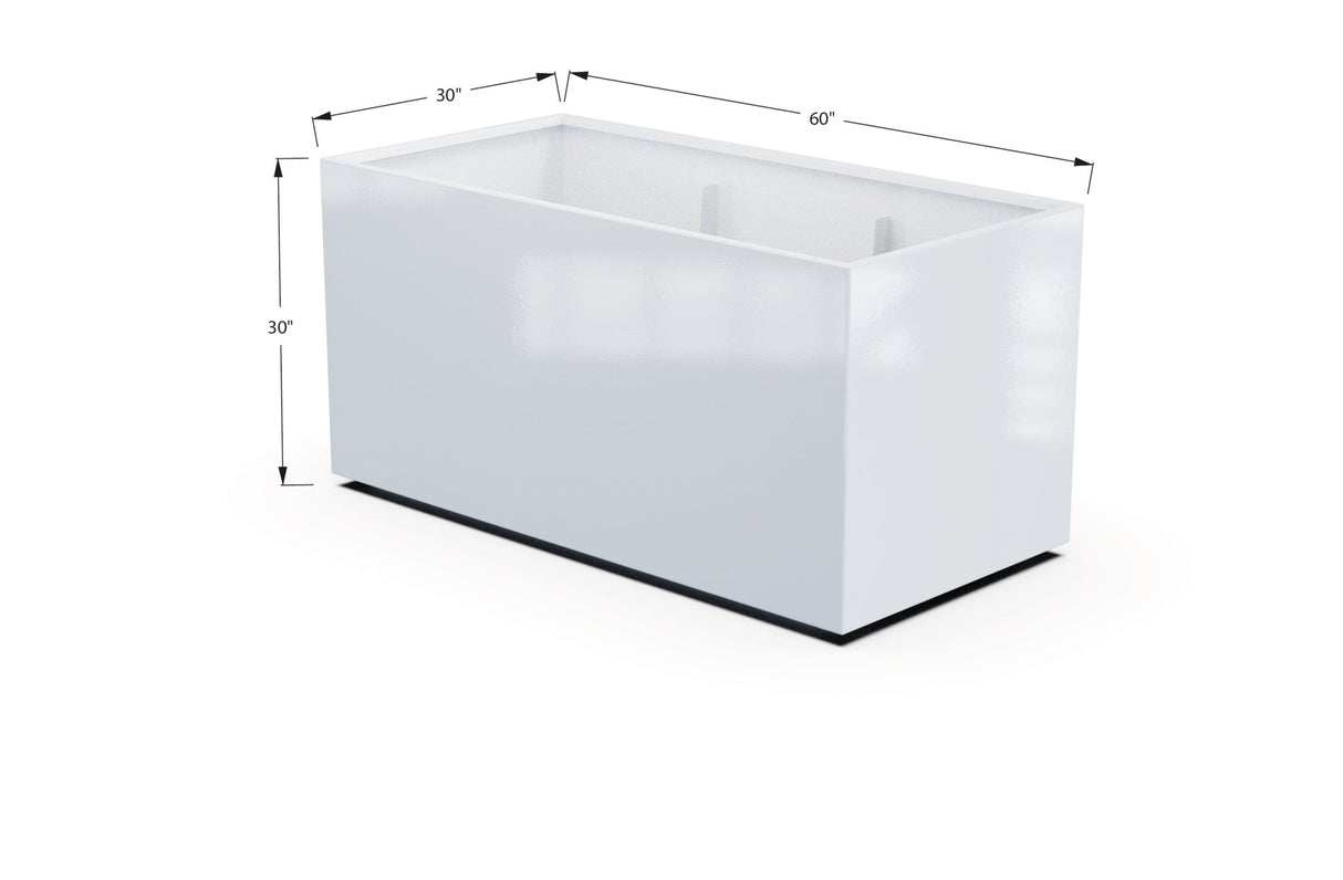 Aluminum Rectangular 30" Wide Planter – 24" to 30" H - Plantercraft