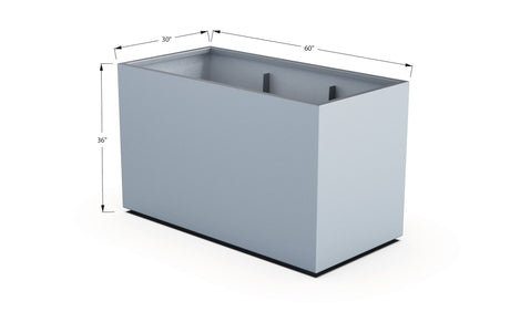 Aluminum Rectangular 30" Wide Planter – 36" to 42" H - Plantercraft