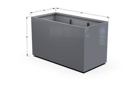 Aluminum Rectangular 30" Wide Planter – 36" to 42" H - Plantercraft