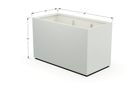 Aluminum Rectangular 30" Wide Planter – 36" to 42" H - Plantercraft