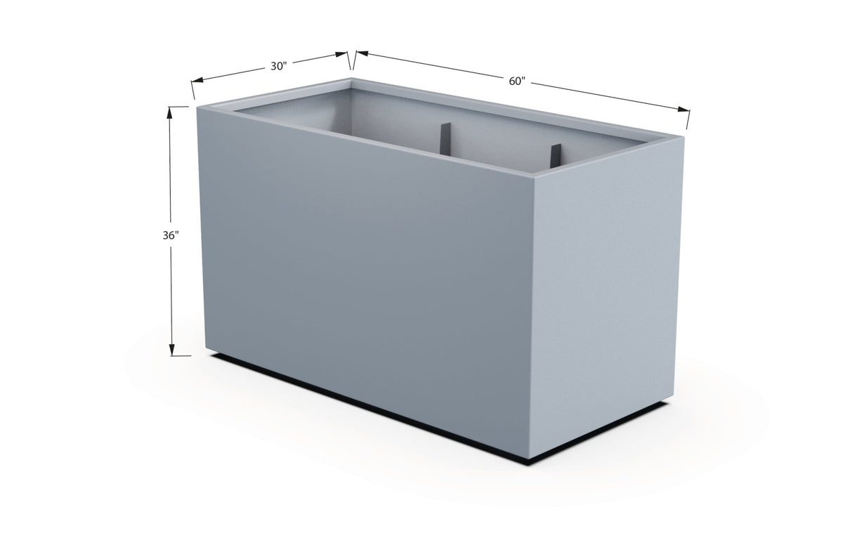 Aluminum Rectangular 30" Wide Planter – 36" to 42" H - Plantercraft