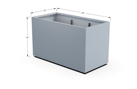 Aluminum Rectangular 30" Wide Planter – 36" to 42" H - Plantercraft