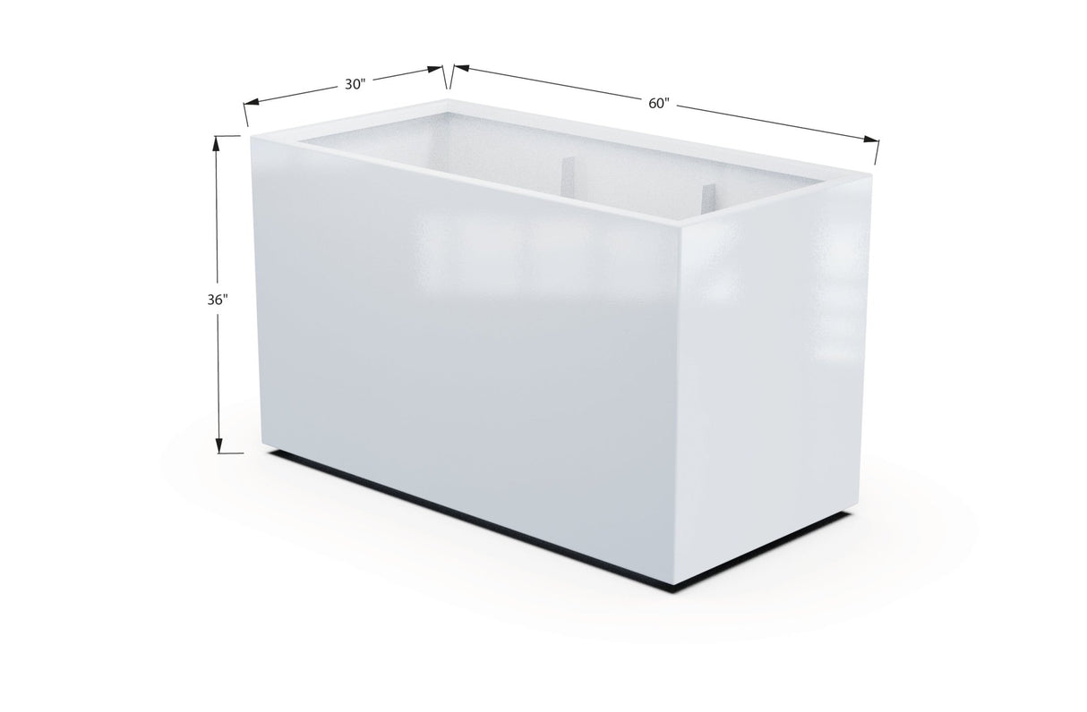 Aluminum Rectangular 30" Wide Planter – 36" to 42" H - Plantercraft