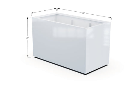 Aluminum Rectangular 30" Wide Planter – 36" to 42" H - Plantercraft