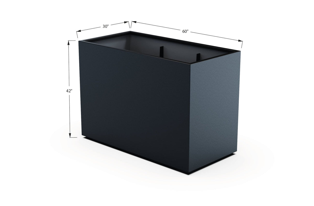 Aluminum Rectangular 30" Wide Planter – 36" to 42" H - Plantercraft