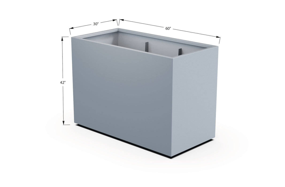 Aluminum Rectangular 30" Wide Planter – 36" to 42" H - Plantercraft