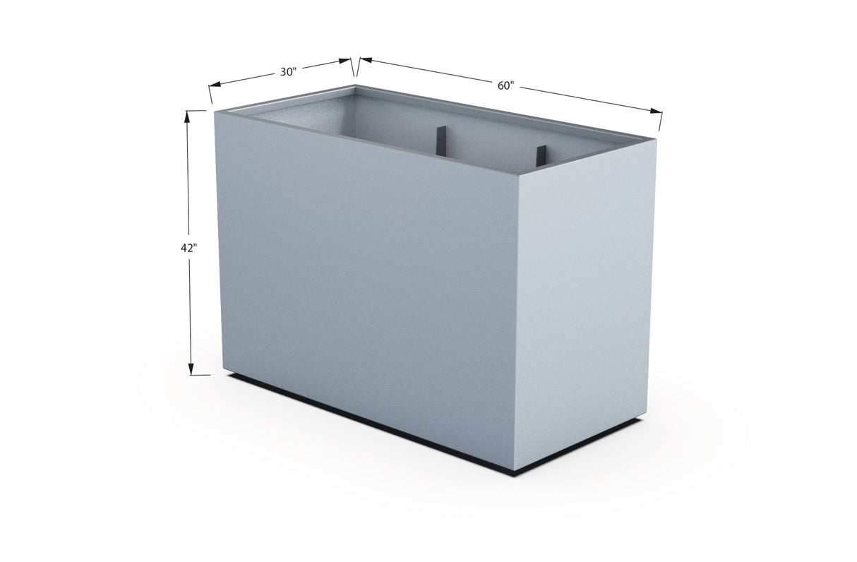 Aluminum Rectangular 30" Wide Planter – 36" to 42" H - Plantercraft