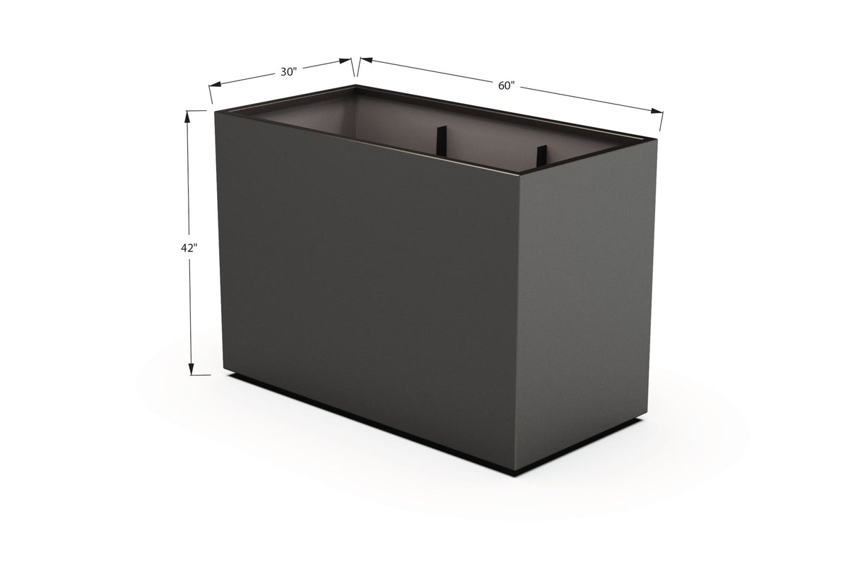 Aluminum Rectangular 30" Wide Planter – 36" to 42" H - Plantercraft