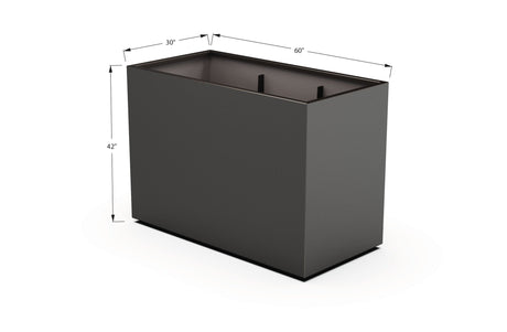 Aluminum Rectangular 30" Wide Planter – 36" to 42" H - Plantercraft
