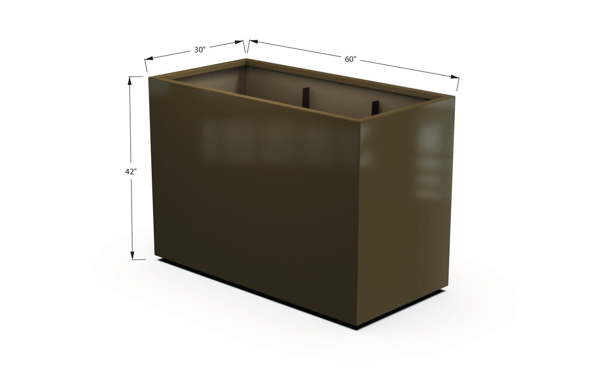 Aluminum Rectangular 30" Wide Planter – 36" to 42" H - Plantercraft