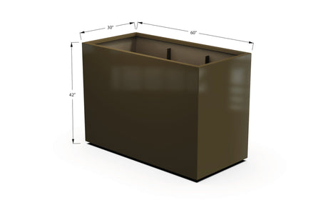 Aluminum Rectangular 30" Wide Planter – 36" to 42" H - Plantercraft