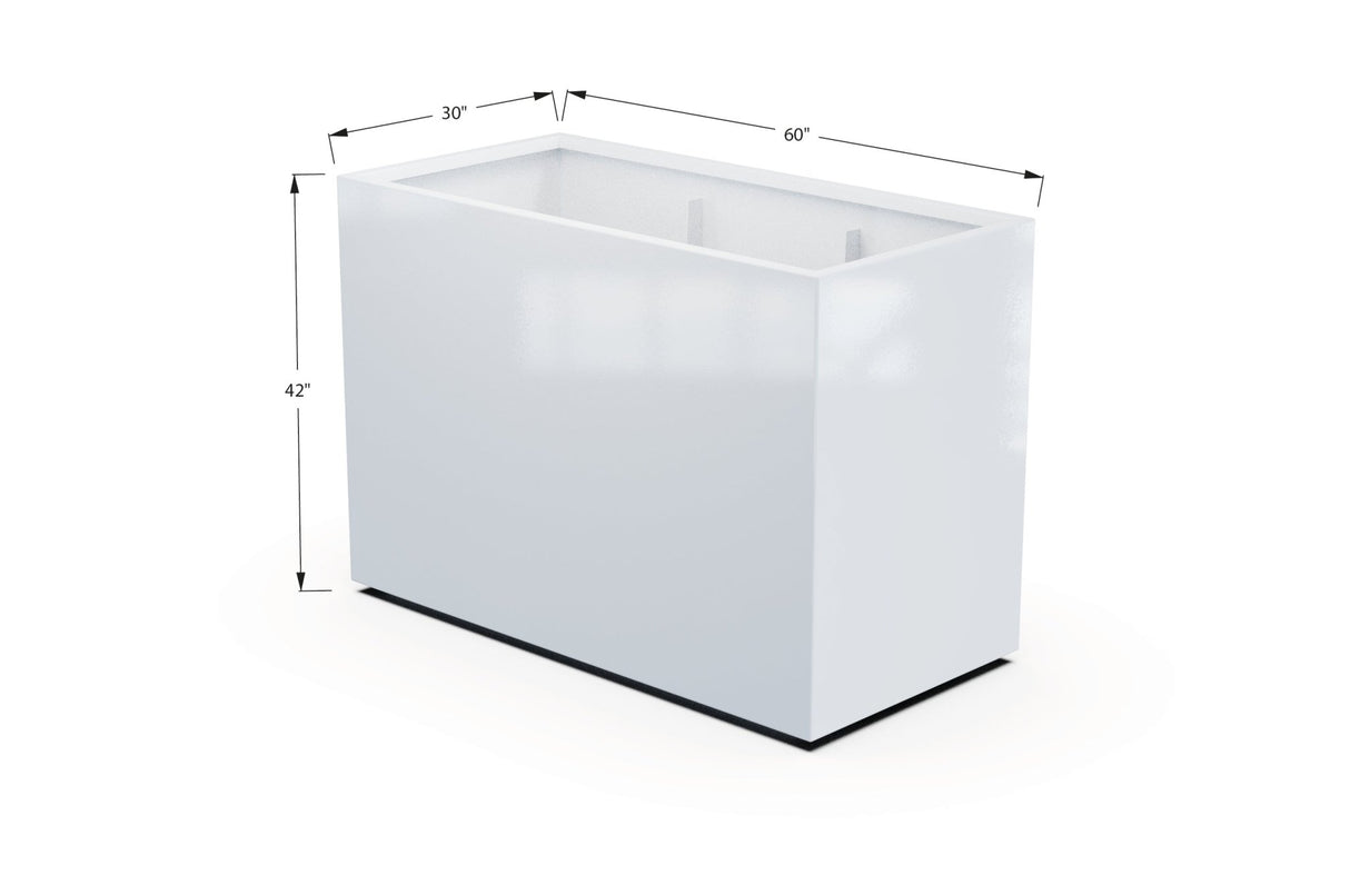 Aluminum Rectangular 30" Wide Planter – 36" to 42" H - Plantercraft