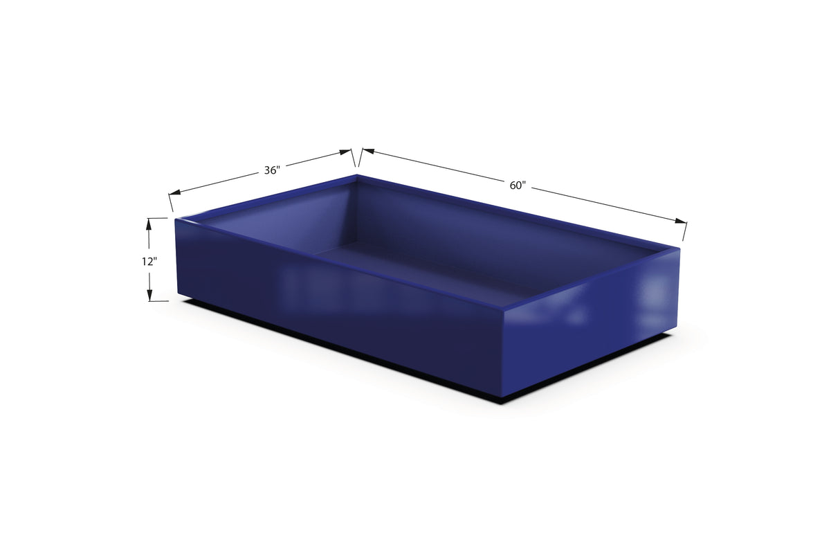 Aluminum Rectangular 36" Wide Planter – 12" to 18" H