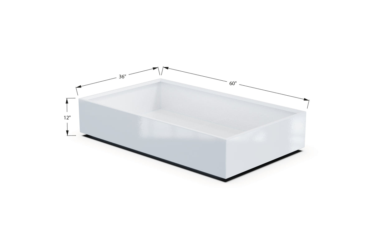 Aluminum Rectangular 36" Wide Planter – 12" to 18" H