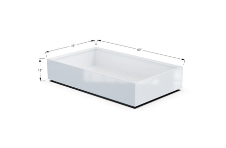 Aluminum Rectangular 36" Wide Planter – 12" to 18" H