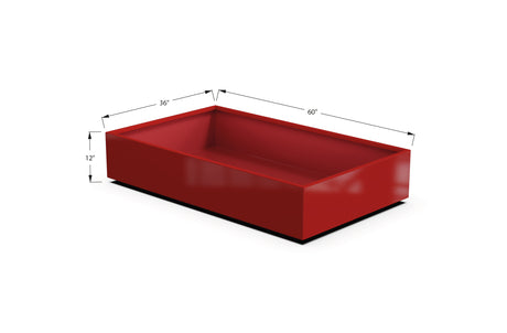 Aluminum Rectangular 36" Wide Planter – 12" to 18" H