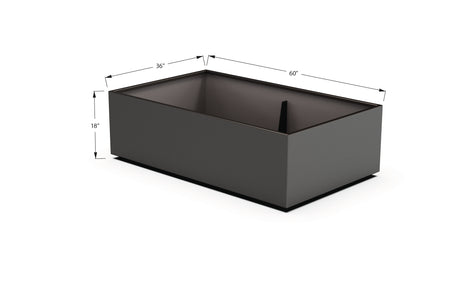 Aluminum Rectangular 36" Wide Planter – 12" to 18" H