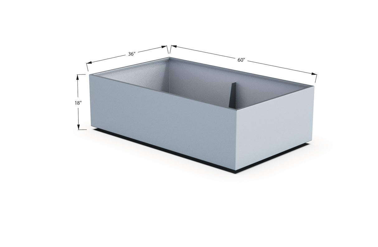 Aluminum Rectangular 36" Wide Planter – 12" to 18" H