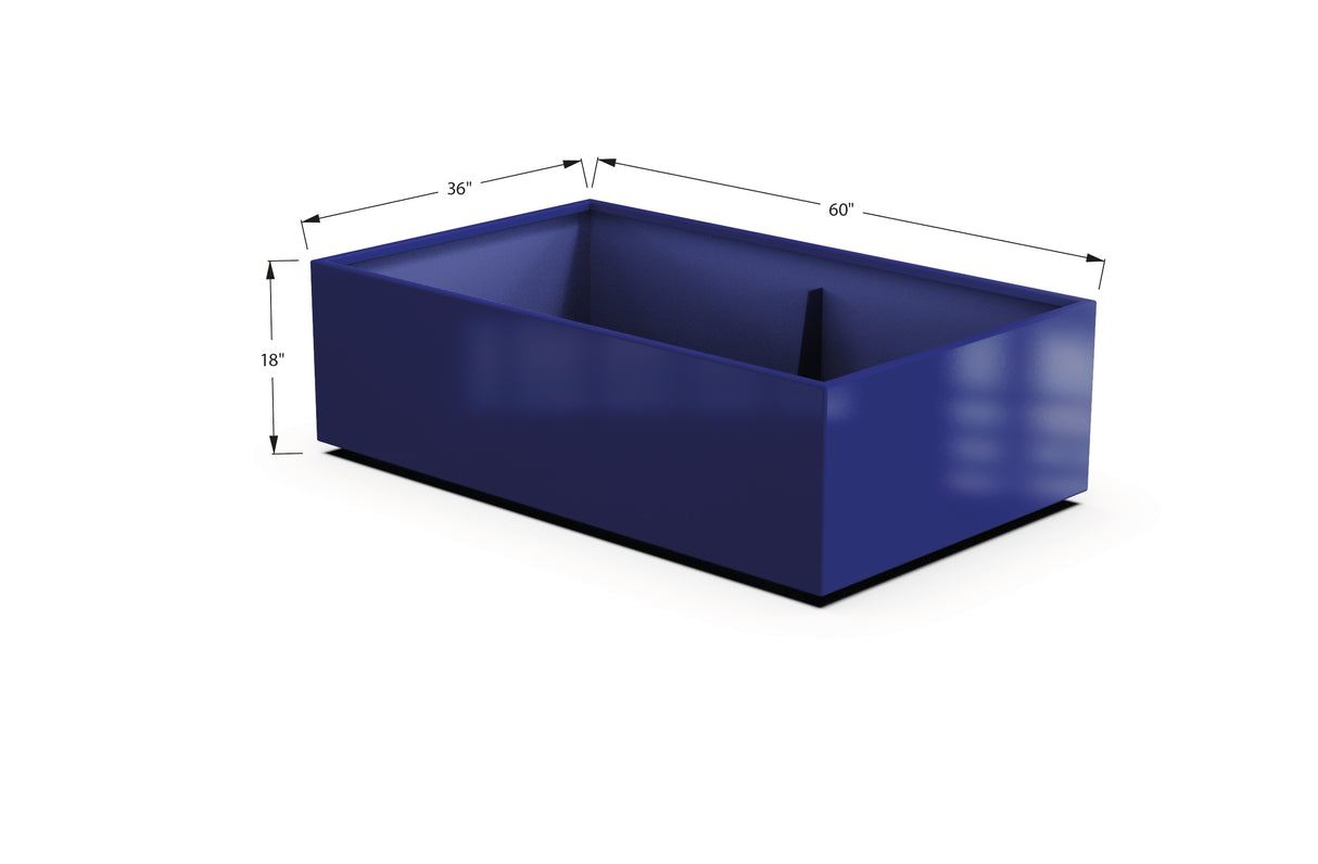 Aluminum Rectangular 36" Wide Planter – 12" to 18" H