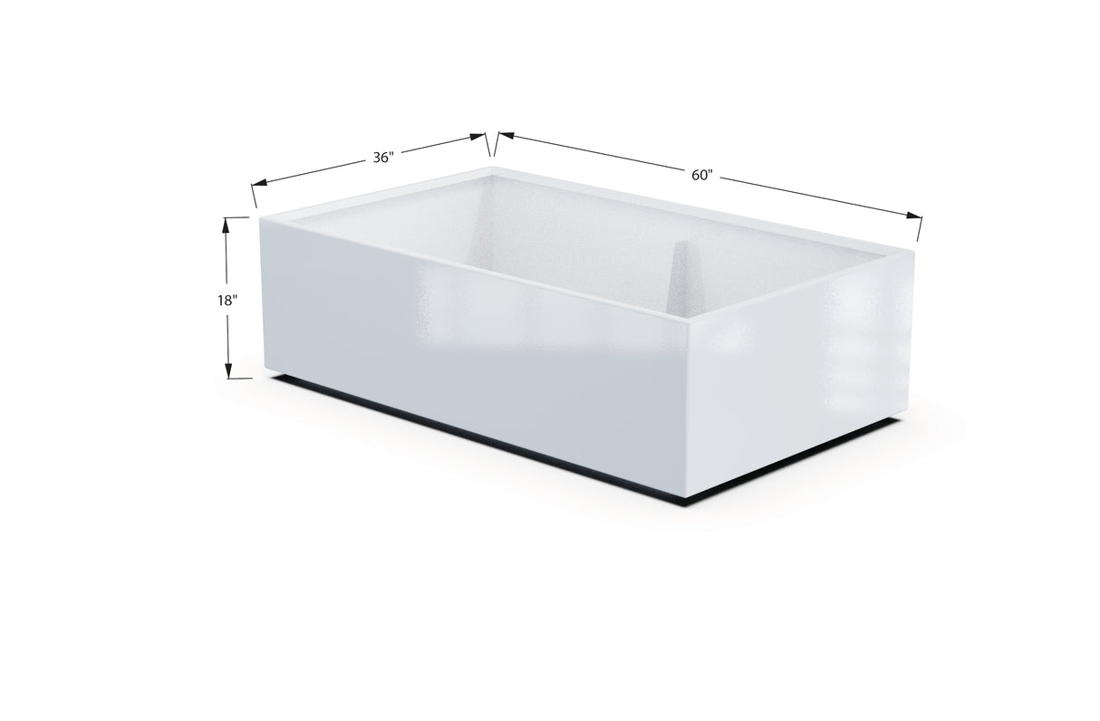 Aluminum Rectangular 36" Wide Planter – 12" to 18" H