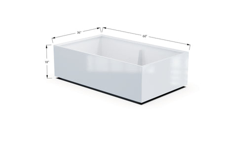 Aluminum Rectangular 36" Wide Planter – 12" to 18" H