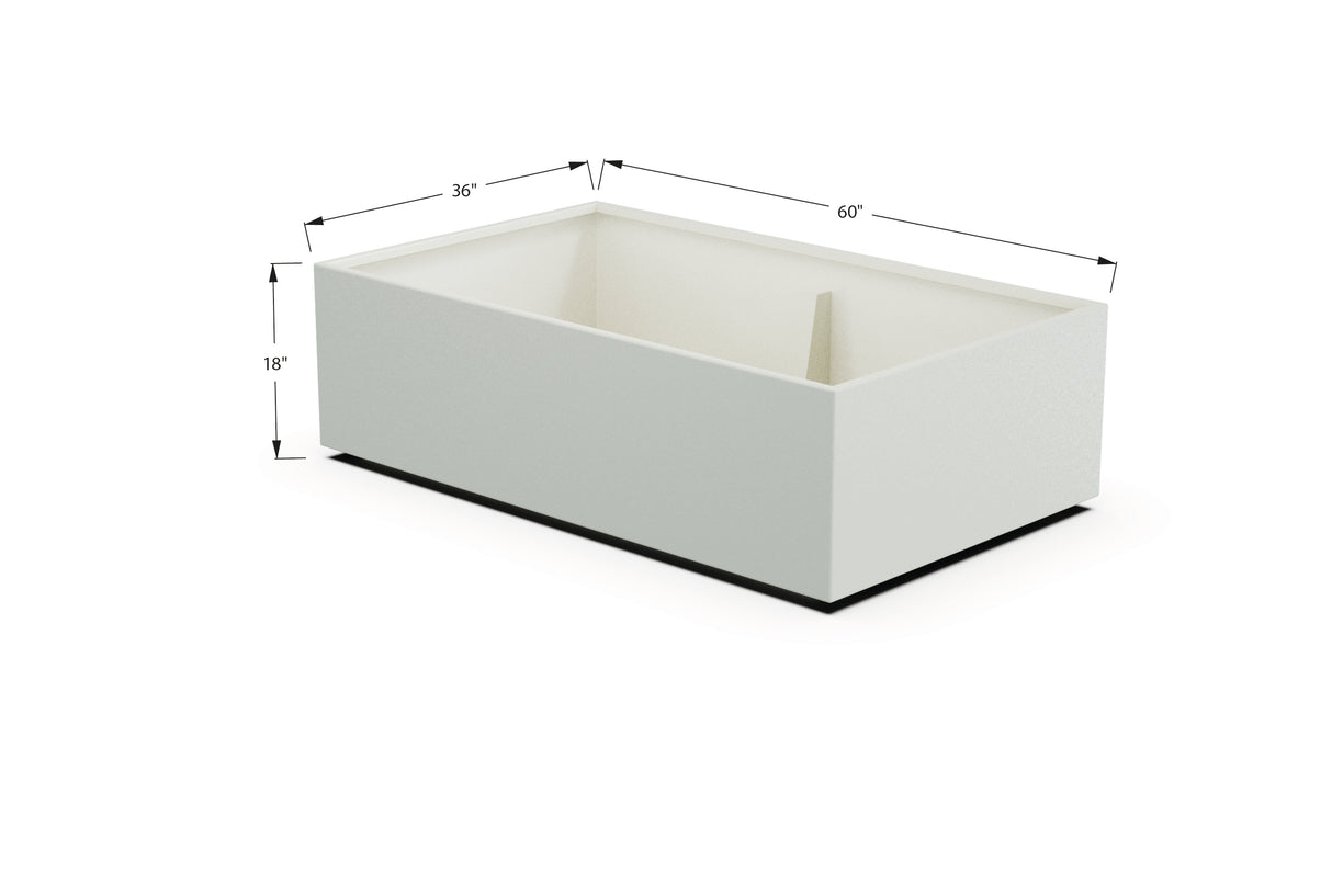 Aluminum Rectangular 36" Wide Planter – 12" to 18" H