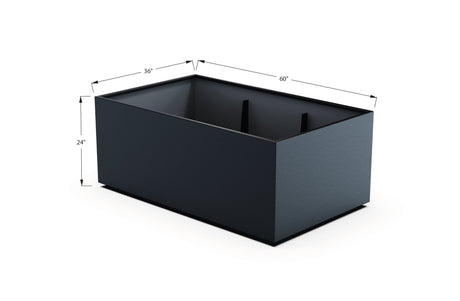 Aluminum Rectangular 36" Wide Planter – 24" to 30" H - Plantercraft
