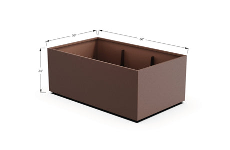 Aluminum Rectangular 36" Wide Planter – 24" to 30" H - Plantercraft