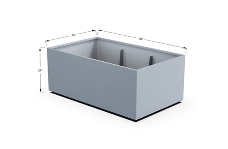 Aluminum Rectangular 36" Wide Planter – 24" to 30" H - Plantercraft