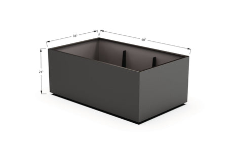 Aluminum Rectangular 36" Wide Planter – 24" to 30" H - Plantercraft