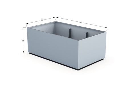 Aluminum Rectangular 36" Wide Planter – 24" to 30" H - Plantercraft