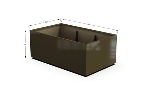 Aluminum Rectangular 36" Wide Planter – 24" to 30" H - Plantercraft