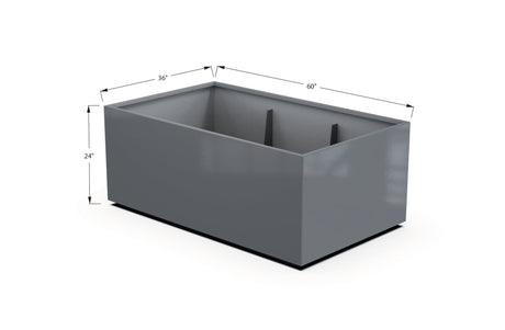 Aluminum Rectangular 36" Wide Planter – 24" to 30" H - Plantercraft