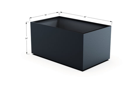 Aluminum Rectangular 36" Wide Planter – 24" to 30" H - Plantercraft