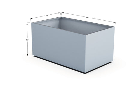 Aluminum Rectangular 36" Wide Planter – 24" to 30" H - Plantercraft