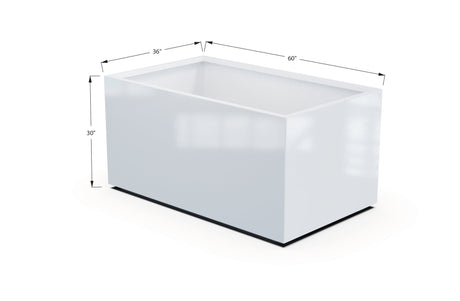 Aluminum Rectangular 36" Wide Planter – 24" to 30" H - Plantercraft