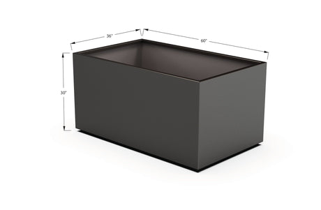 Aluminum Rectangular 36" Wide Planter – 24" to 30" H - Plantercraft