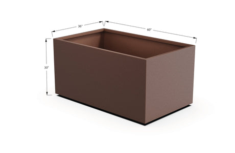 Aluminum Rectangular 36" Wide Planter – 24" to 30" H - Plantercraft