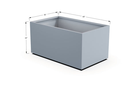 Aluminum Rectangular 36" Wide Planter – 24" to 30" H - Plantercraft