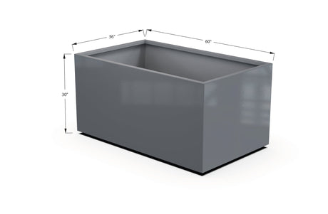 Aluminum Rectangular 36" Wide Planter – 24" to 30" H - Plantercraft
