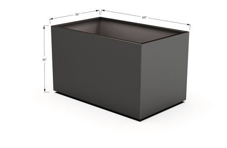 Aluminum Rectangular 36" Wide Planter – 36" to 42" H - Plantercraft