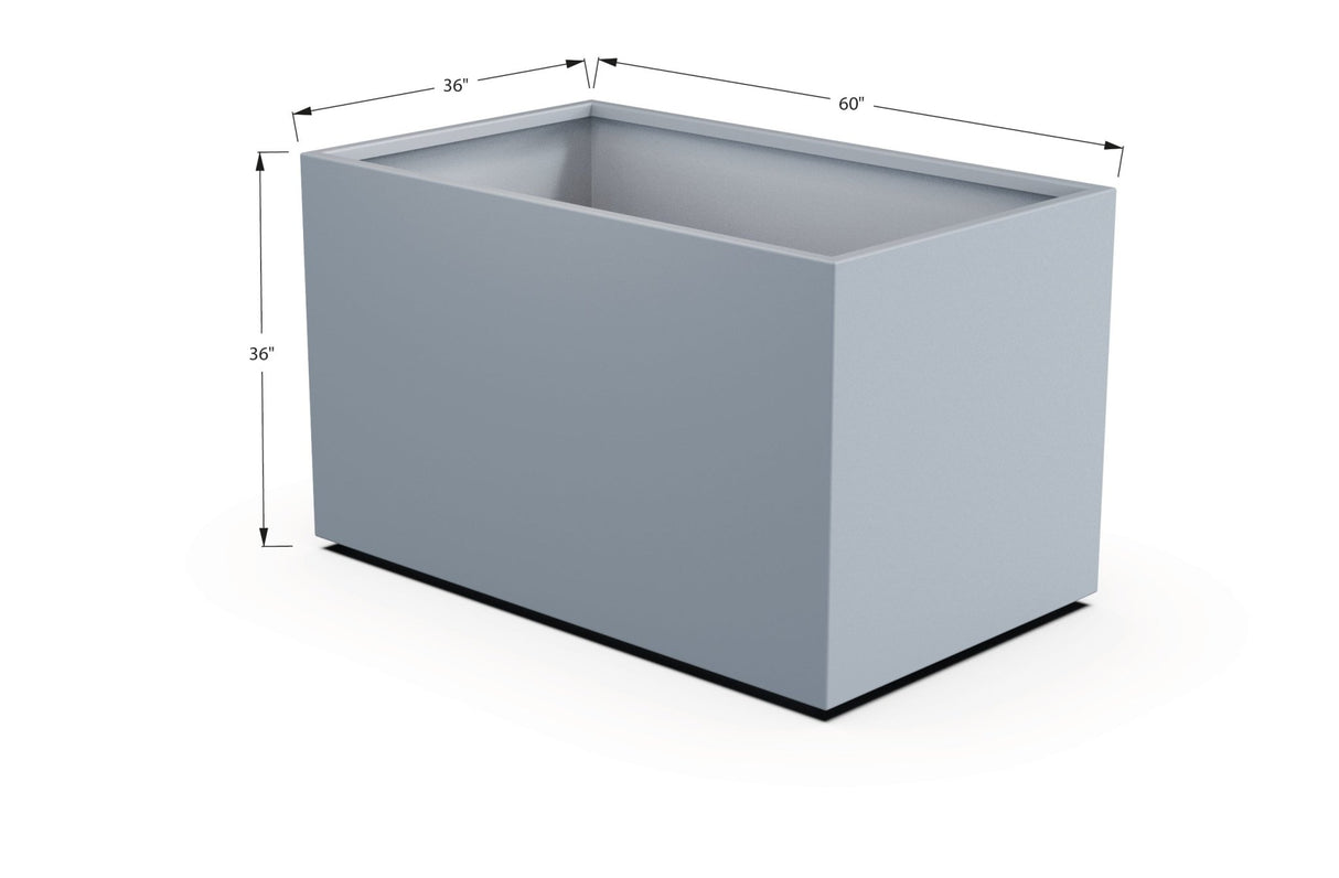 Aluminum Rectangular 36" Wide Planter – 36" to 42" H - Plantercraft