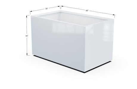 Aluminum Rectangular 36" Wide Planter – 36" to 42" H - Plantercraft