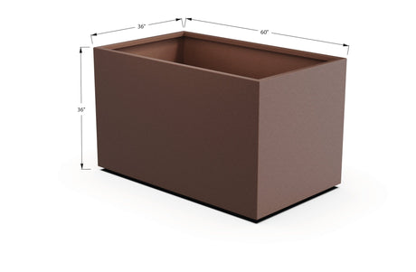 Aluminum Rectangular 36" Wide Planter – 36" to 42" H - Plantercraft