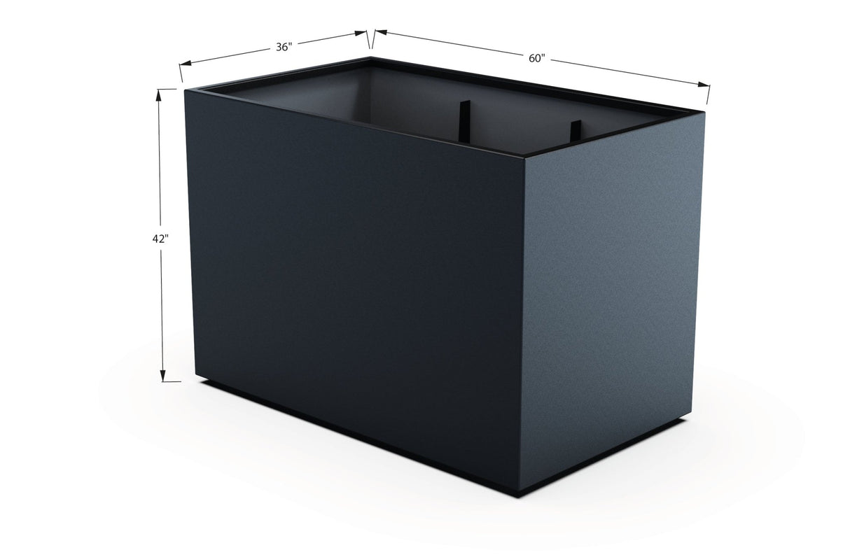 Aluminum Rectangular 36" Wide Planter – 36" to 42" H - Plantercraft