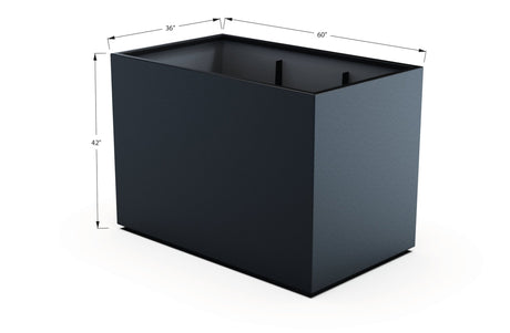Aluminum Rectangular 36" Wide Planter – 36" to 42" H - Plantercraft